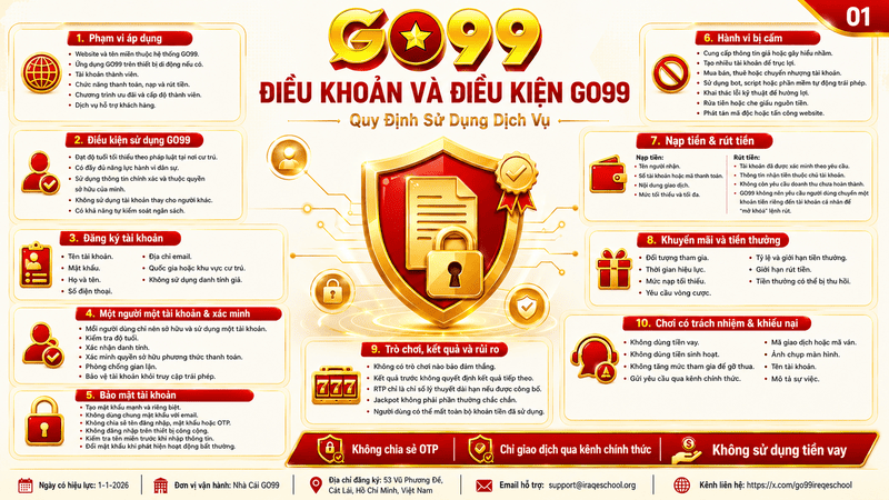 Điều Khoản Và Điều Kiện GO99 – Quy Định Sử Dụng Dịch Vụ